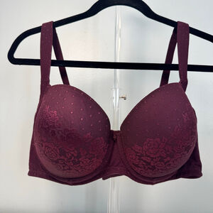 Soma Full Coverage Bra 38E 38DD Burgundy